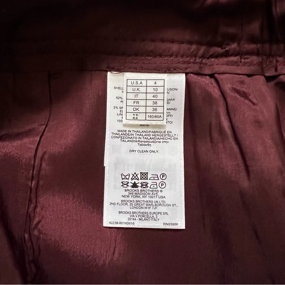 Brooks Brothers Burgundy Wool A-Line Skirt - Size 4 - Picture 8 of 12